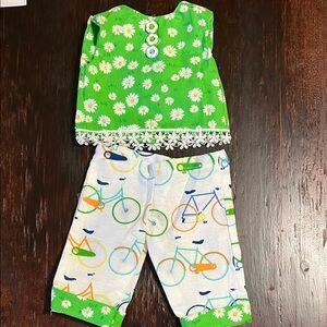 Green Daisy Tank with Bicycle Print Pants Set